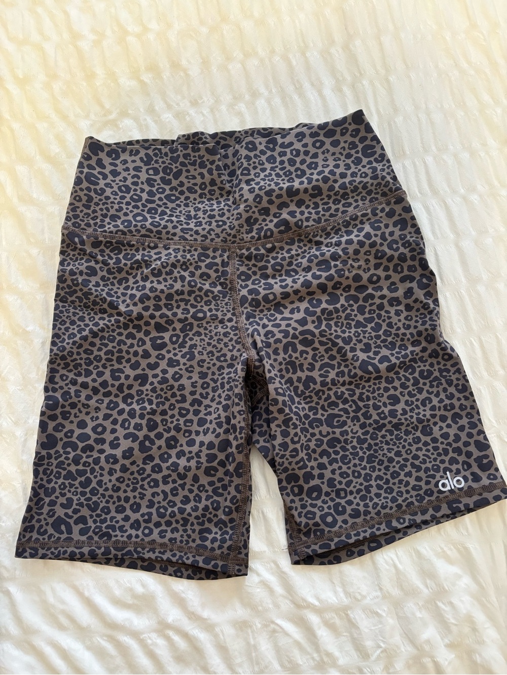 ALO Yoga Brown Leopard-Print Bike Shorts